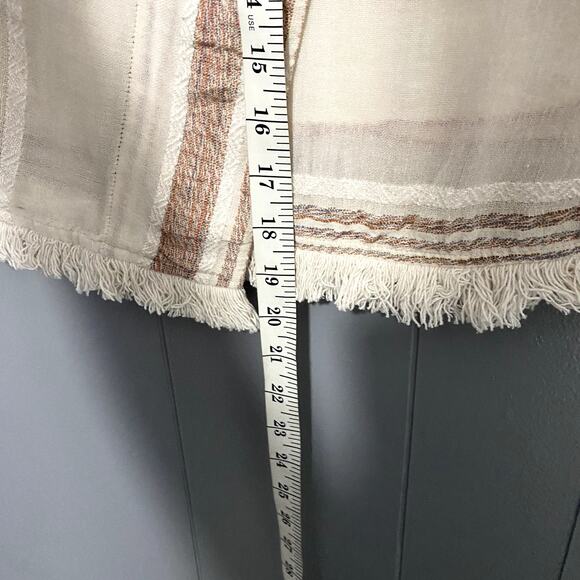 Anthropologie Holding Horses Avery Cream Striped Boho Wrap Mini Skirt 8 - Picture 5 of 10